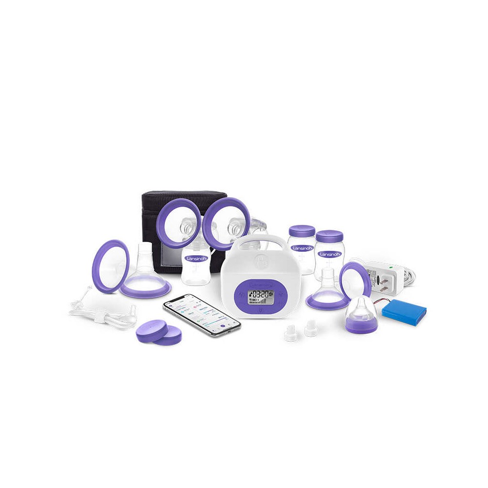 Lansinoh Smartpump 3.0 double electric breast pump kit with flanges, bottles and cooler bag