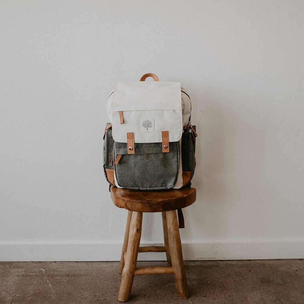 Parker Baby Birch Bag diaper backpack in cream