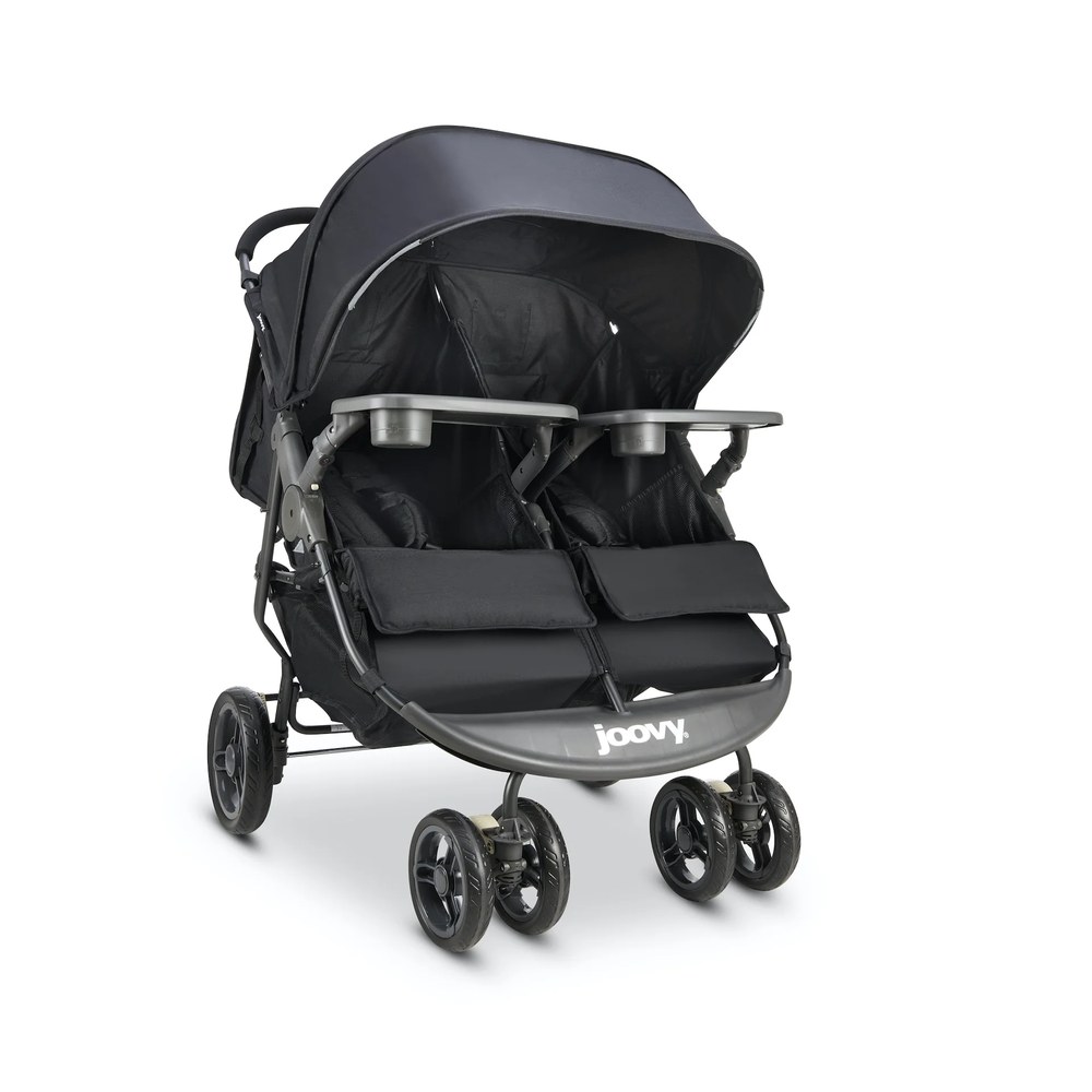 Joovy Scooter X2 side-by-side double stroller with two snack trays