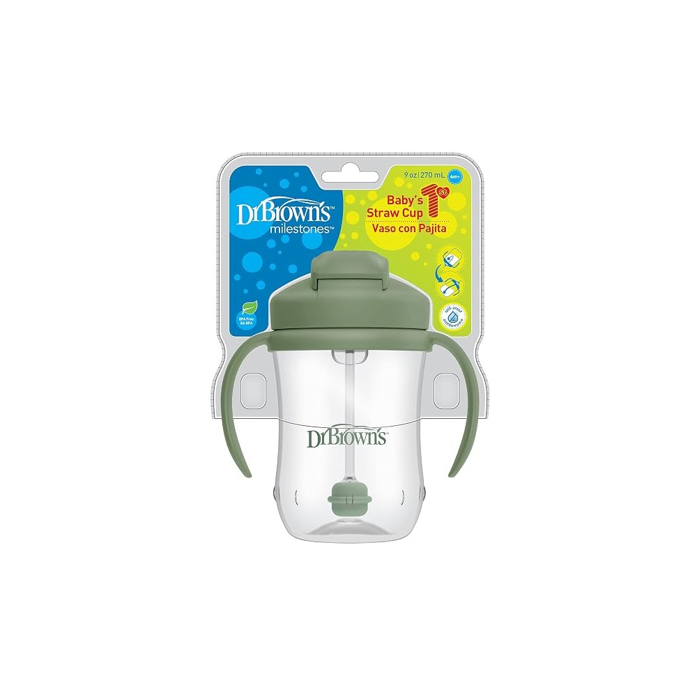 Dr. Brown's Baby's First Straw Cup with weighted straw and handles, 9 ounce