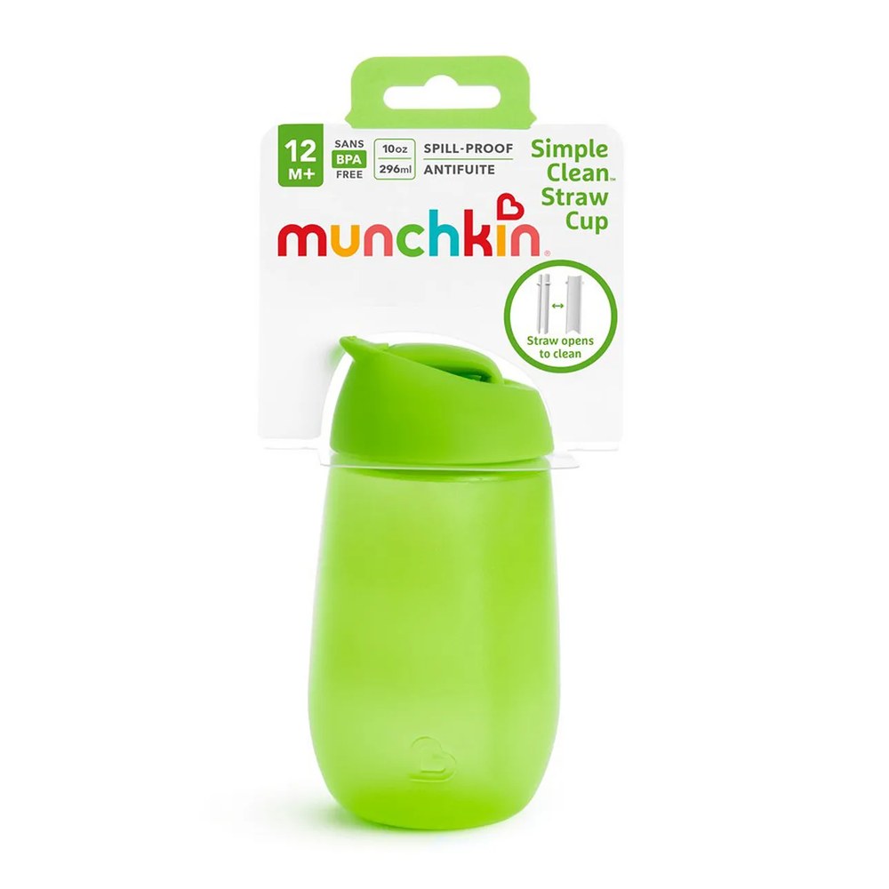 Munchkin Simple Clean Straw Cup in green, 10 ounce