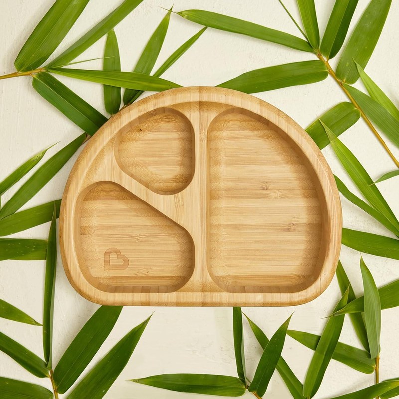 Munchkin Bambou divided suction plate in bamboo