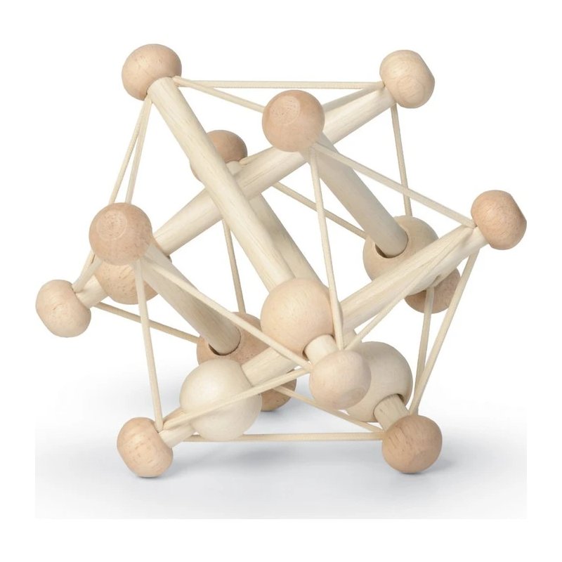 Manhattan Toy Skwish Natural wooden rattle in a natural wood finish