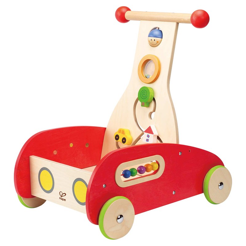 Hape Wonder Walker wooden push walker in red and natural wood