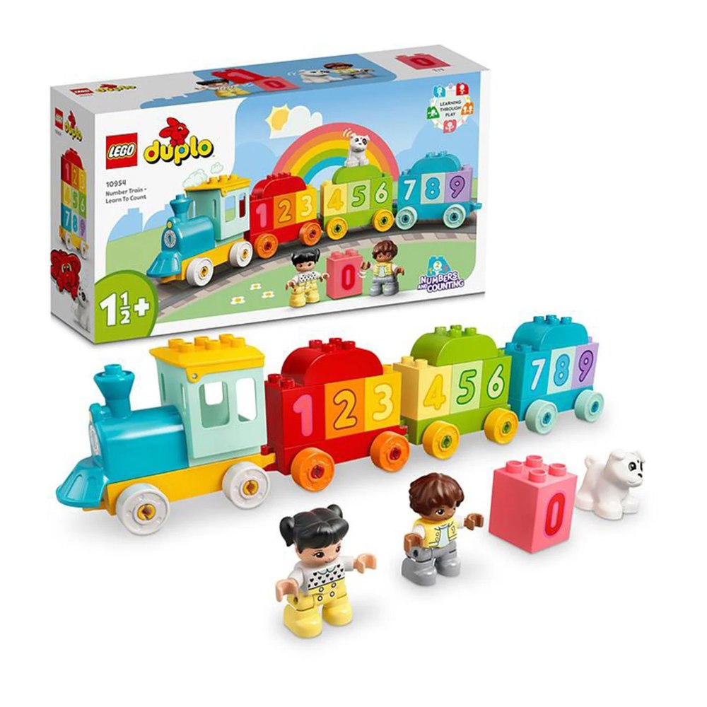 LEGO DUPLO My First Number Train with colorful number bricks, wagons and figures