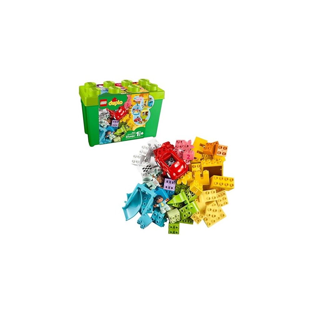 LEGO DUPLO Deluxe Brick Box 10914 with storage box, bricks, car and figures