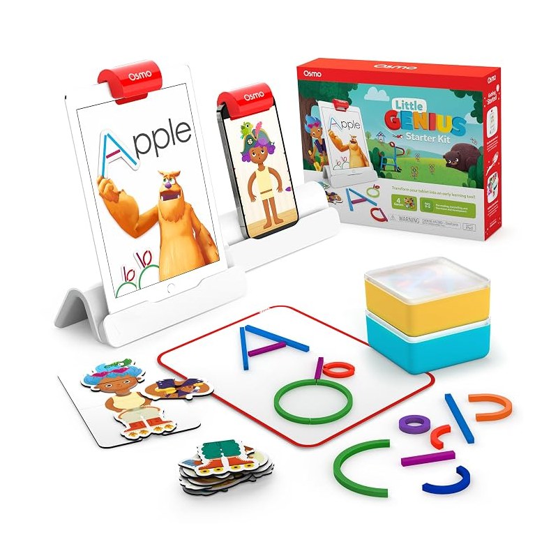 Osmo Little Genius Starter Kit for iPad with base, pieces, and games