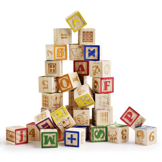 Wooden alphabet blocks